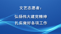 文艺志愿者：弘扬伟大建党精神，扎实做好各项工作